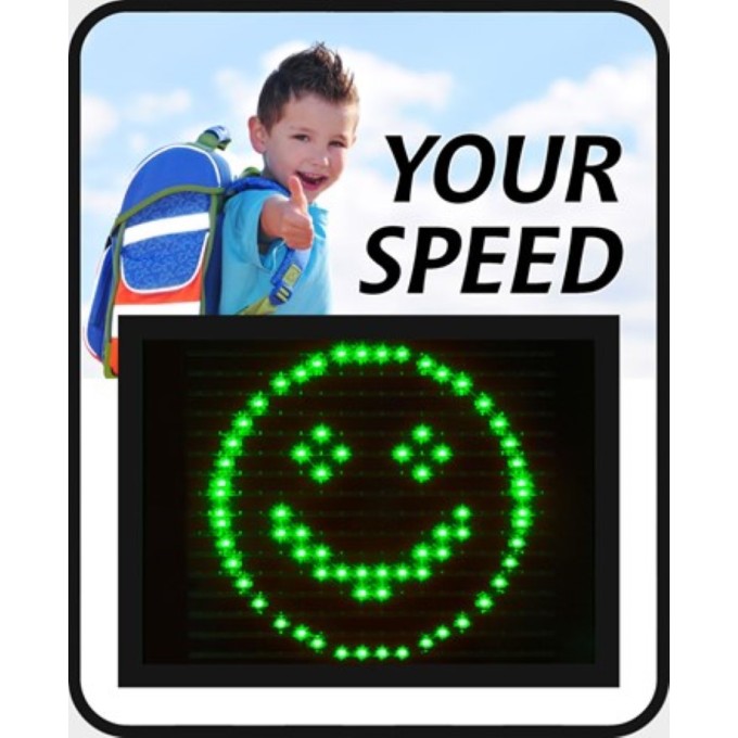Panou radar afisare viteză – carcasa aluminiu, LED multicolor, inregistrare trafic  